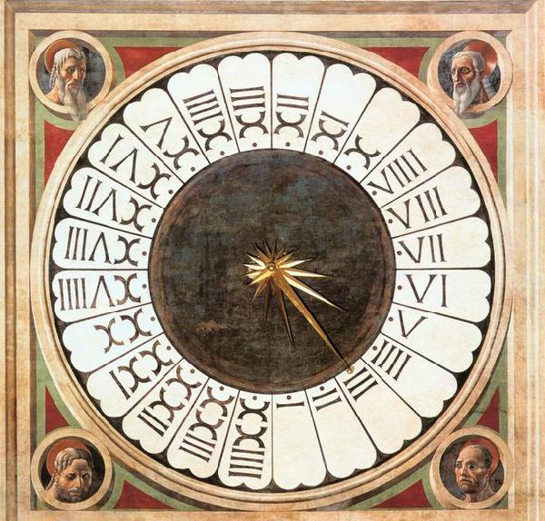 UCCELLO, Paolo Clock with Heads of Prophets Sweden oil painting art